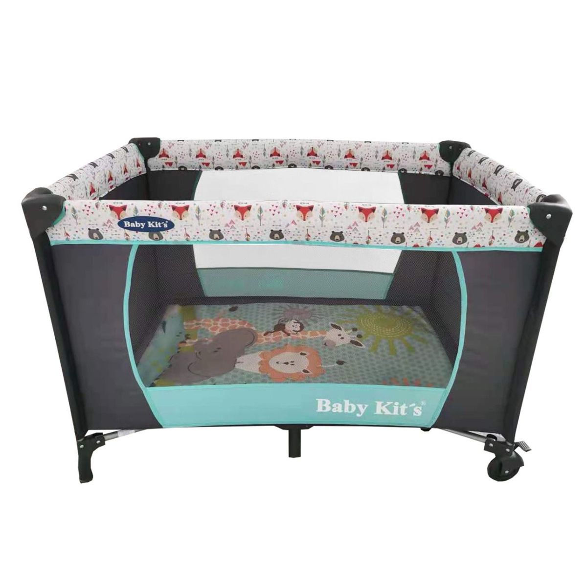 BABY KITS - Corral de Bebe Plegable PARTY Celeste