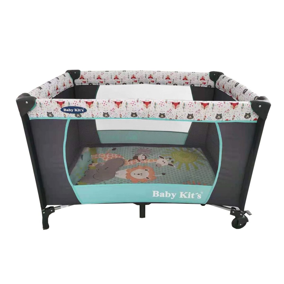 BABY KITS - Corral de Bebe Plegable PARTY Celeste