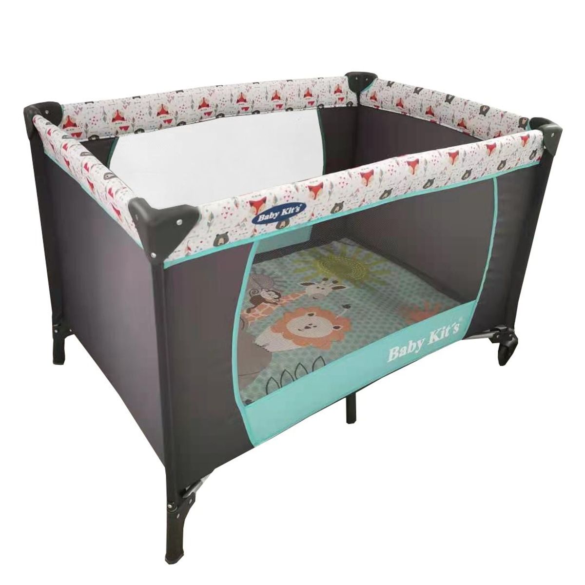 BABY KITS - Corral de Bebe Plegable PARTY Celeste