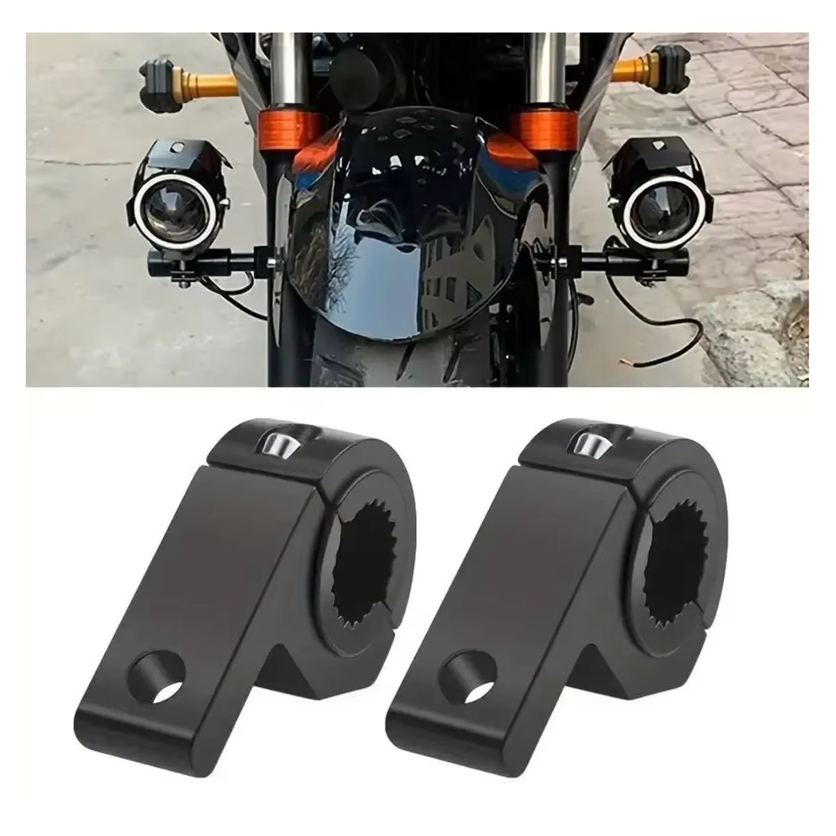 GENERICO - SOPORTE DE LUCES PARA BARRAS DE MOTO