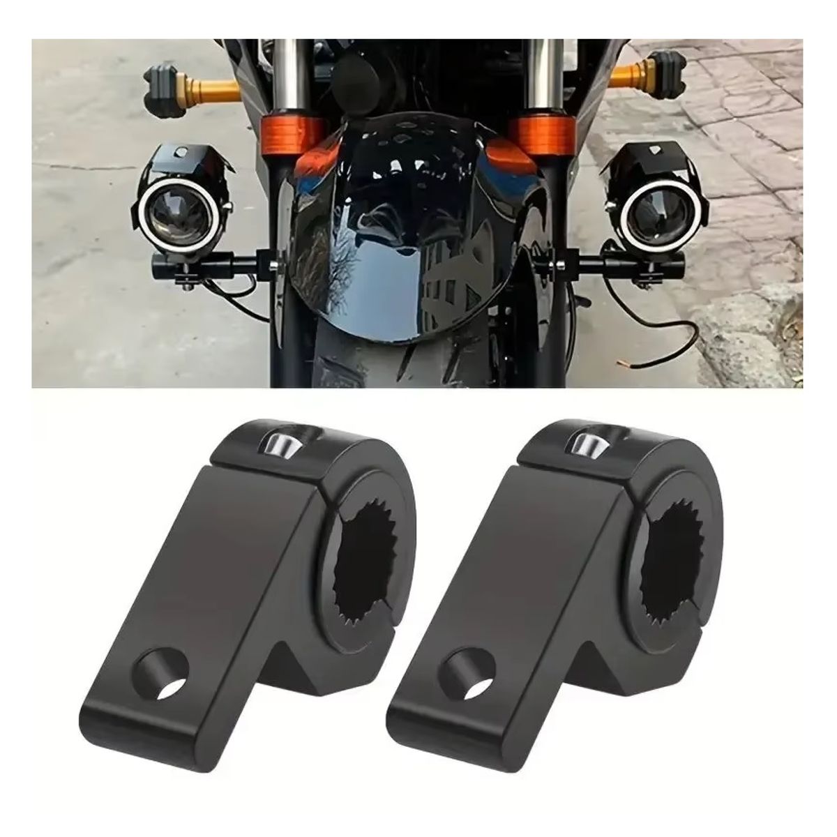 GENERICO - SOPORTE DE LUCES PARA BARRAS DE MOTO