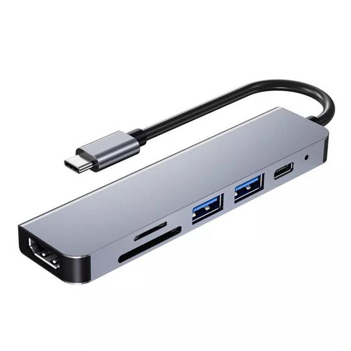 SEISA - Hub Tipo C 6en1 - Usb microSD y Hdmi - Para Macbook y Windows - Seisa