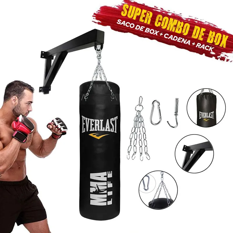 HOLGU - MEGA COMBO BOX - Saco de box  rack  cadena