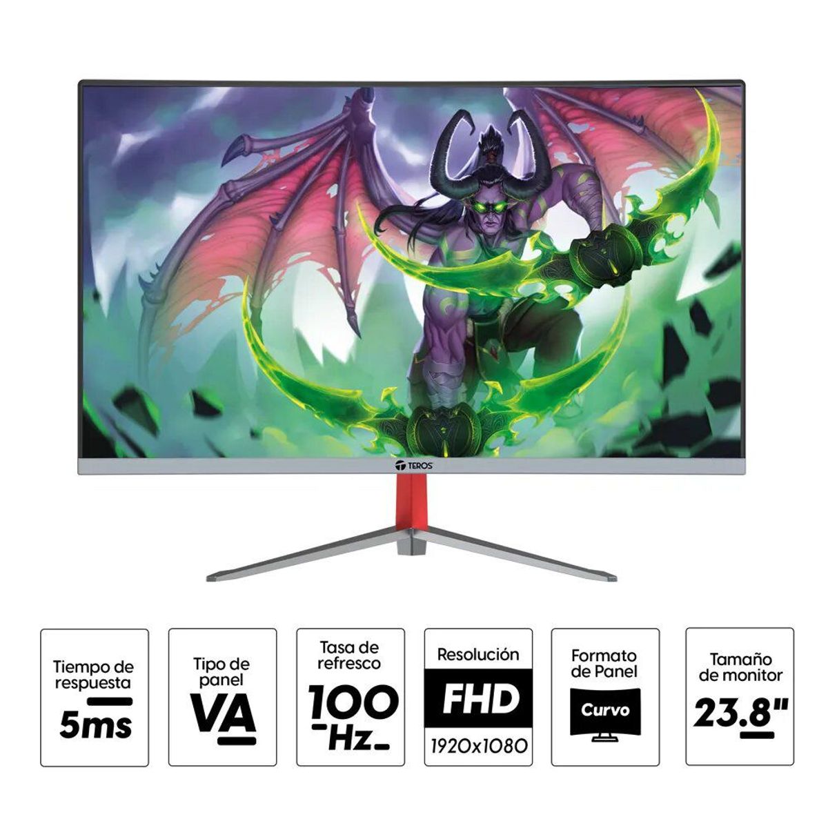 TEROS - Monitor Teros Gaming Curvo TE-2401S 23.8 , FHD, 100HZ, 5MS.