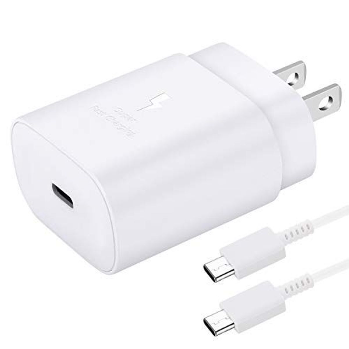 GENERICO - CARGADOR 25W USB TIPO C a C para GALAXY Carga Rápida BLANCO-CAJA