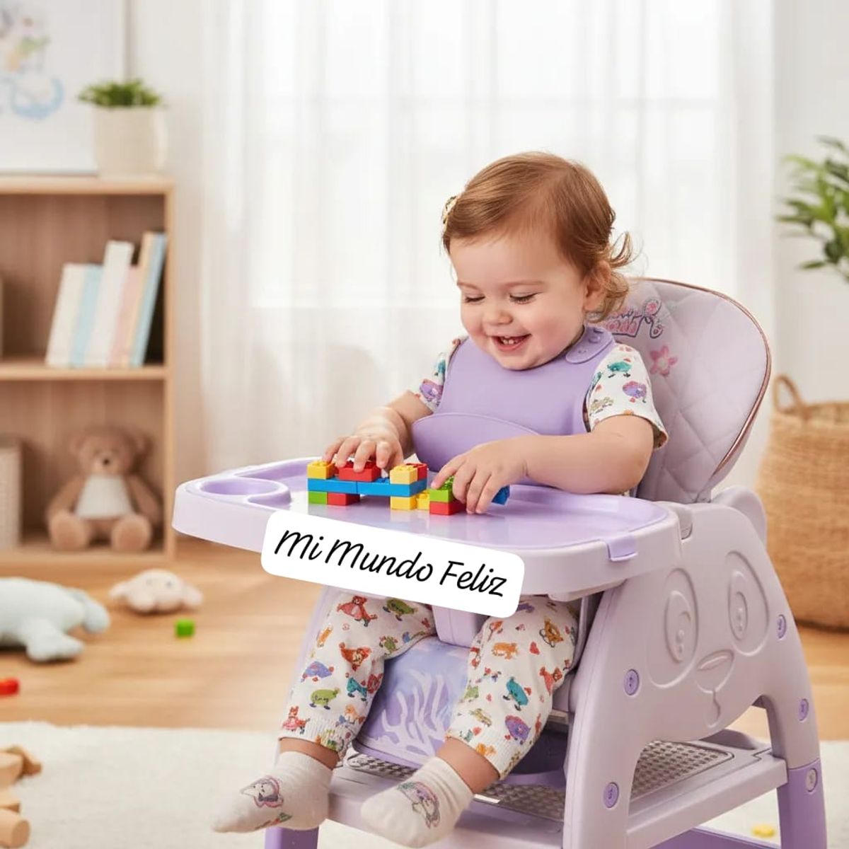 BABY - Silla de Comer para Bebe Deluxe Rabbit Purple