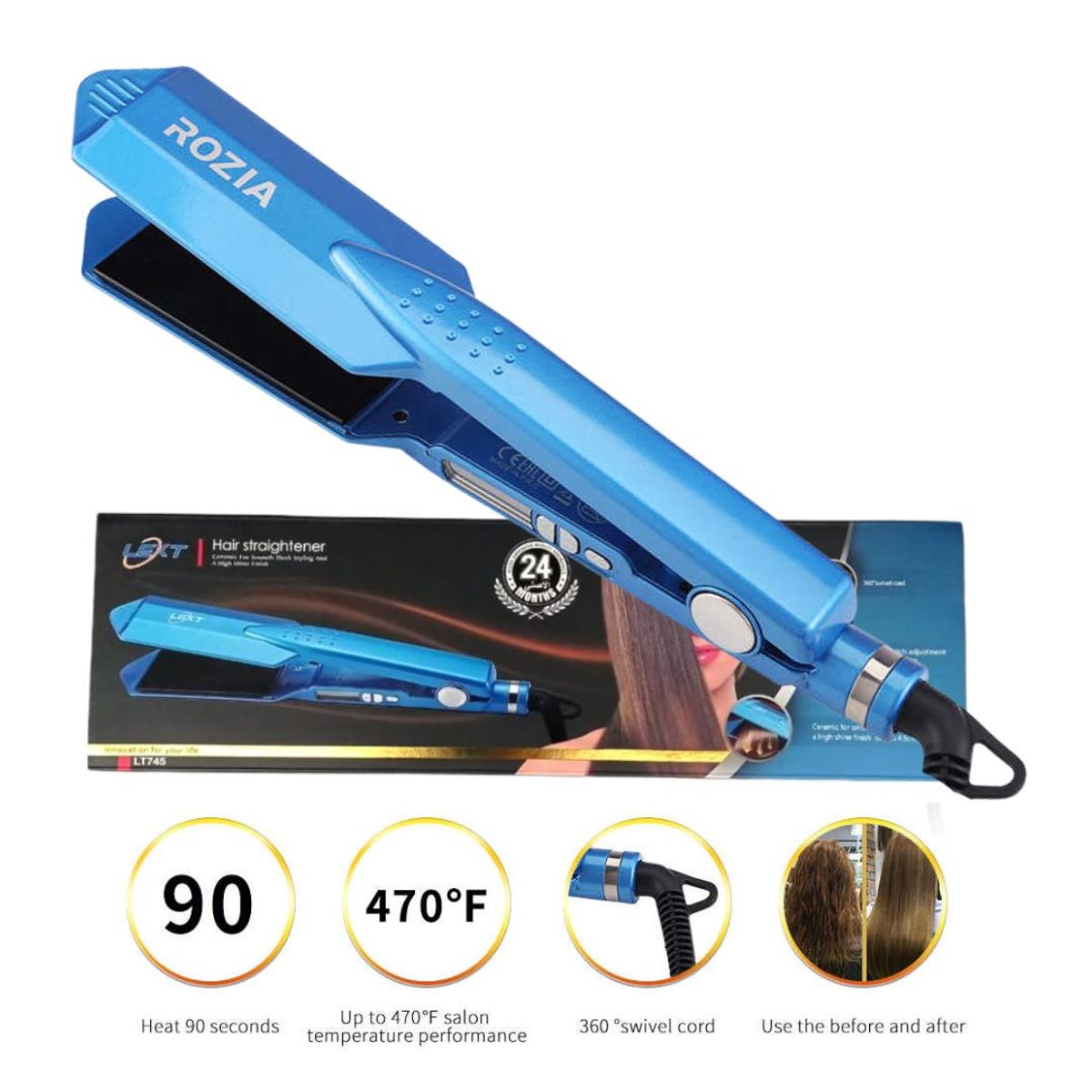 OEM - Plancha ROZIA de Cerámica Con Rápido Calentamiento 470°