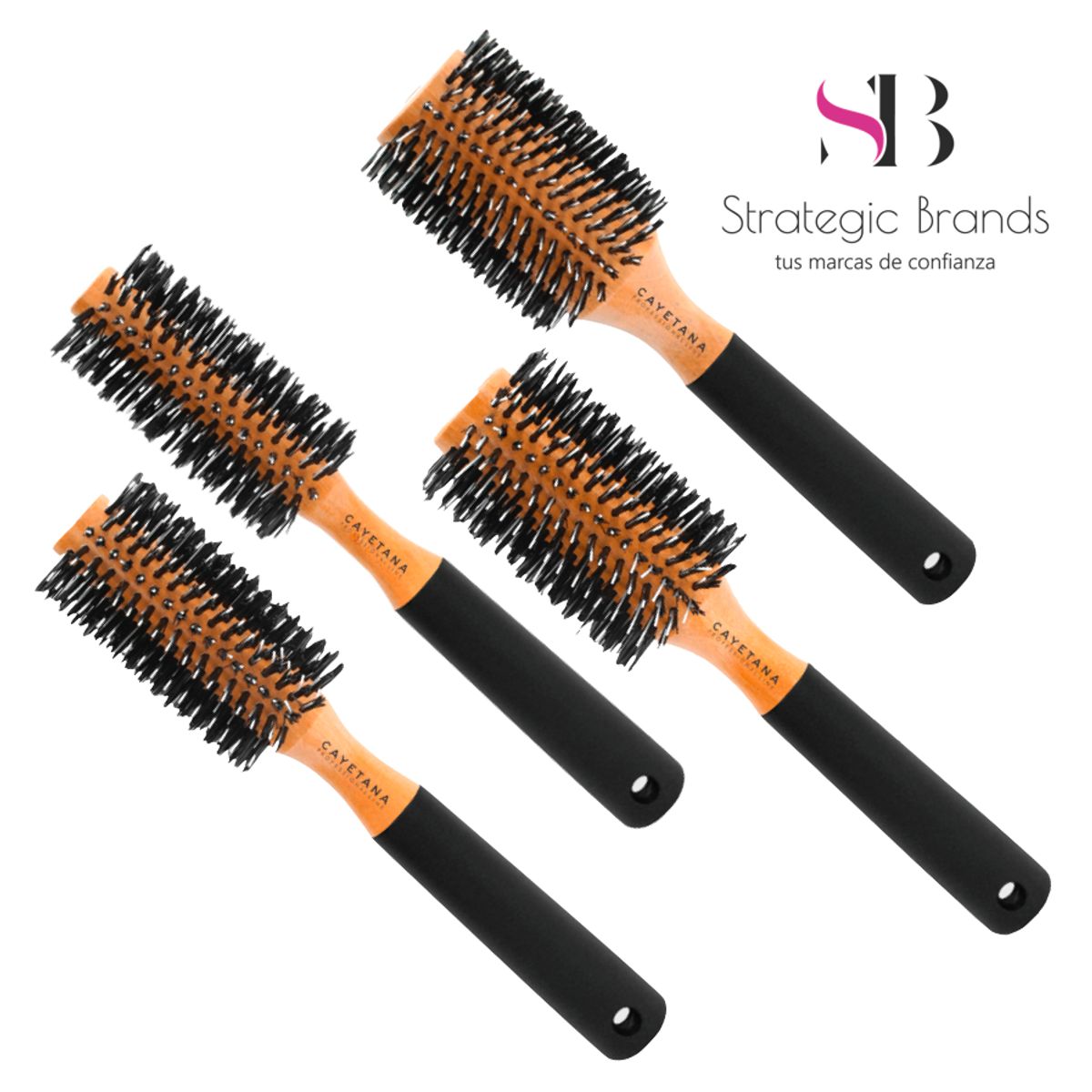 CAYETANA - Kit x4 Cepillos Penacho Profesional