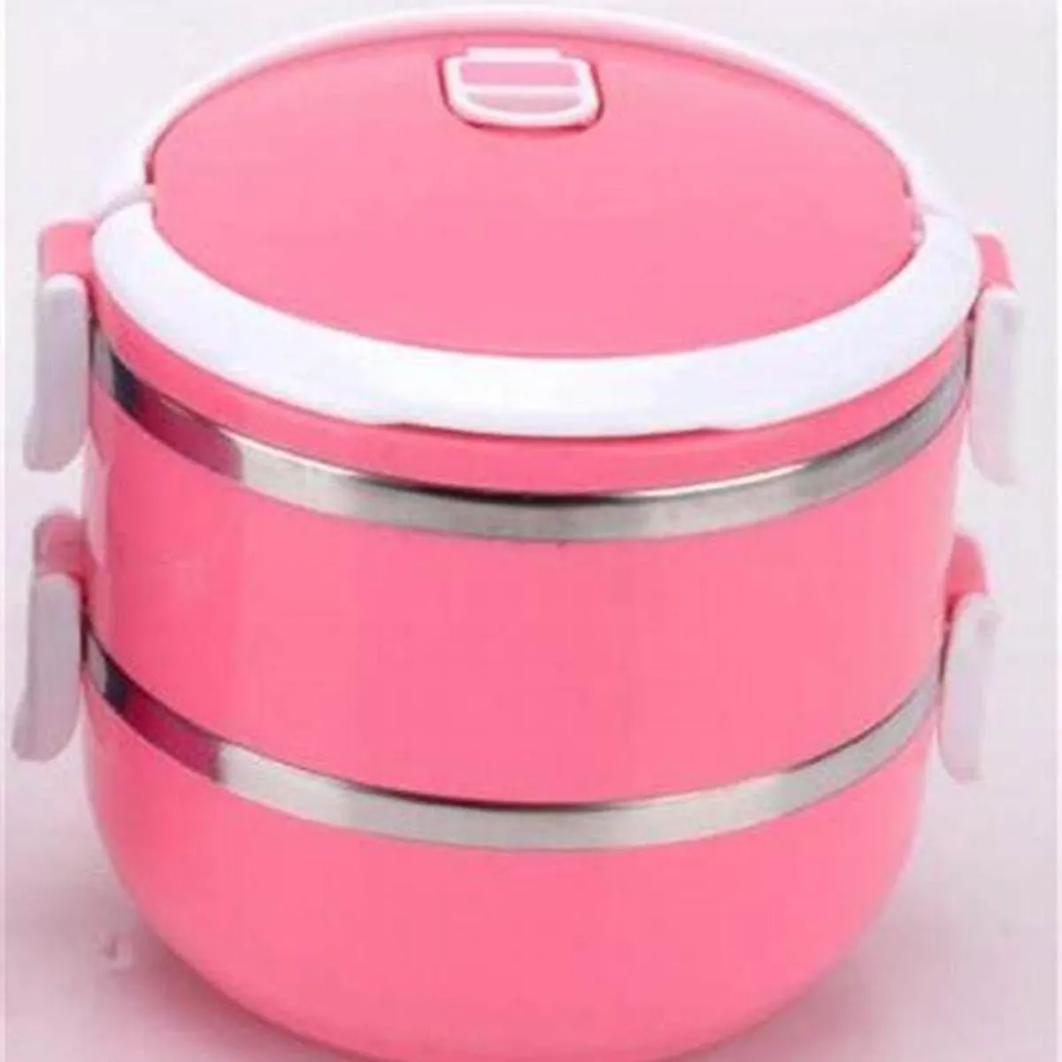 GENERICO - Taper Termico Lonchera Grande Jumbo 2 piso color rosado