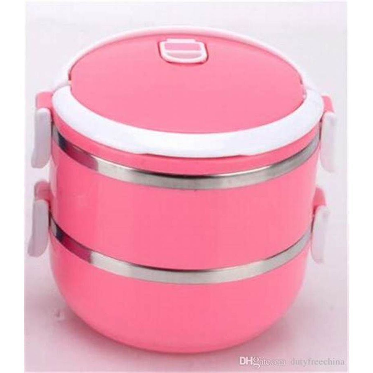 GENERICO - Taper Termico Lonchera Grande Jumbo 2 piso color rosado