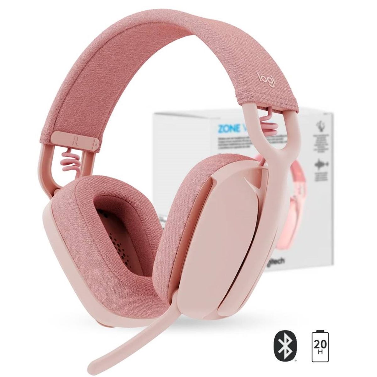 LOGITECH - AUDIFONO C/MICROF. LOGITECH ZONE VIBE 100 BLUETOOTH ROSE