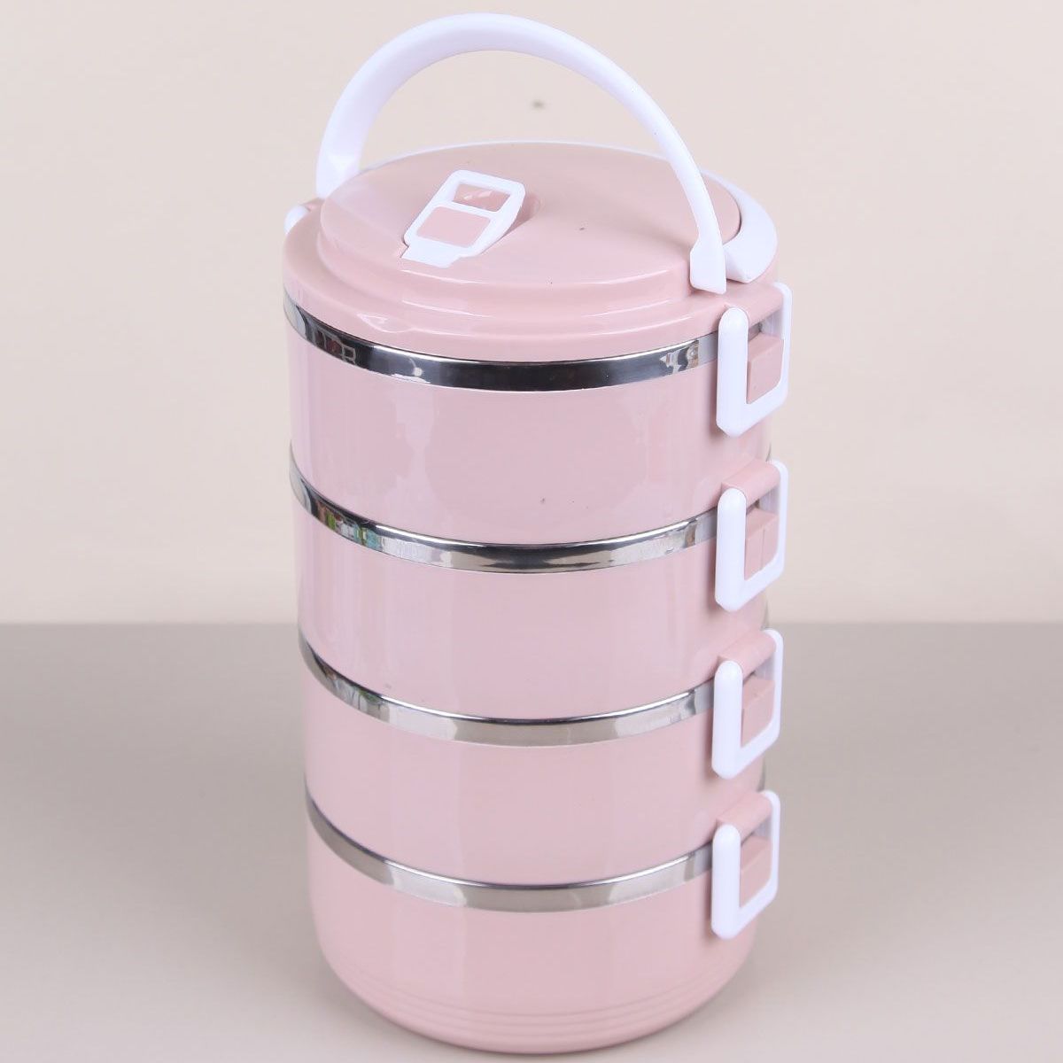 GENERICO - Lonchera 4 Niveles Taper Termica Color rosado