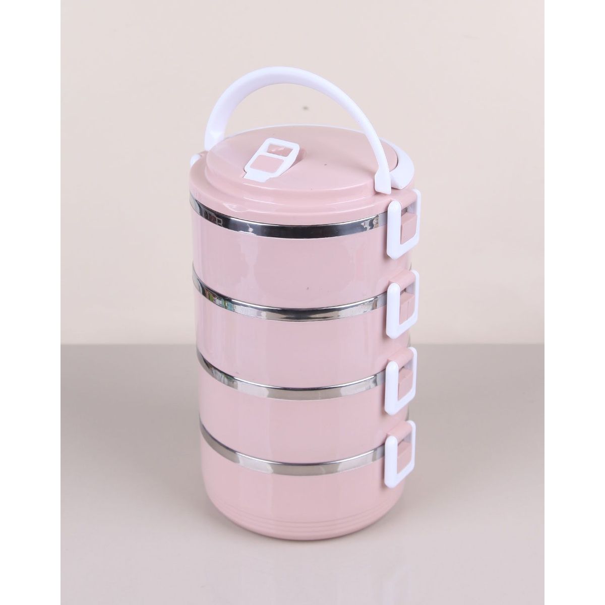 GENERICO - Lonchera 4 Niveles Taper Termica Color rosado