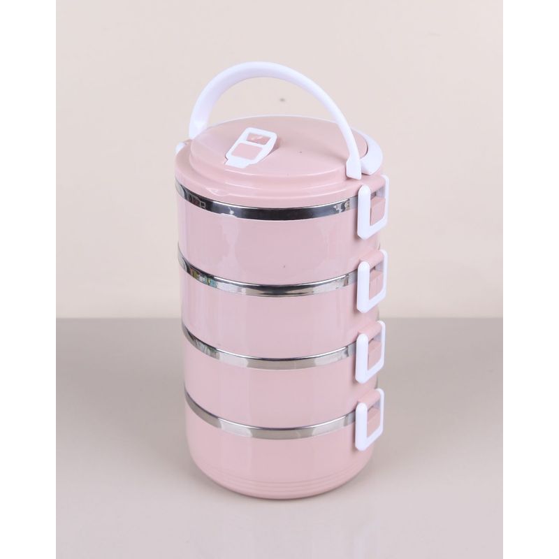 GENERICO - Lonchera 4 Niveles Taper Termica Color rosado