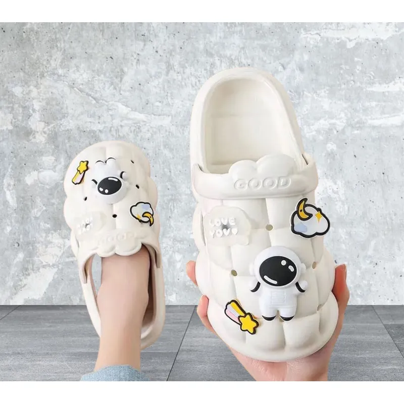 GENERICO - Sandalias tipo Crocs Astronauta Niño Niña Unisex Tallas Blanco