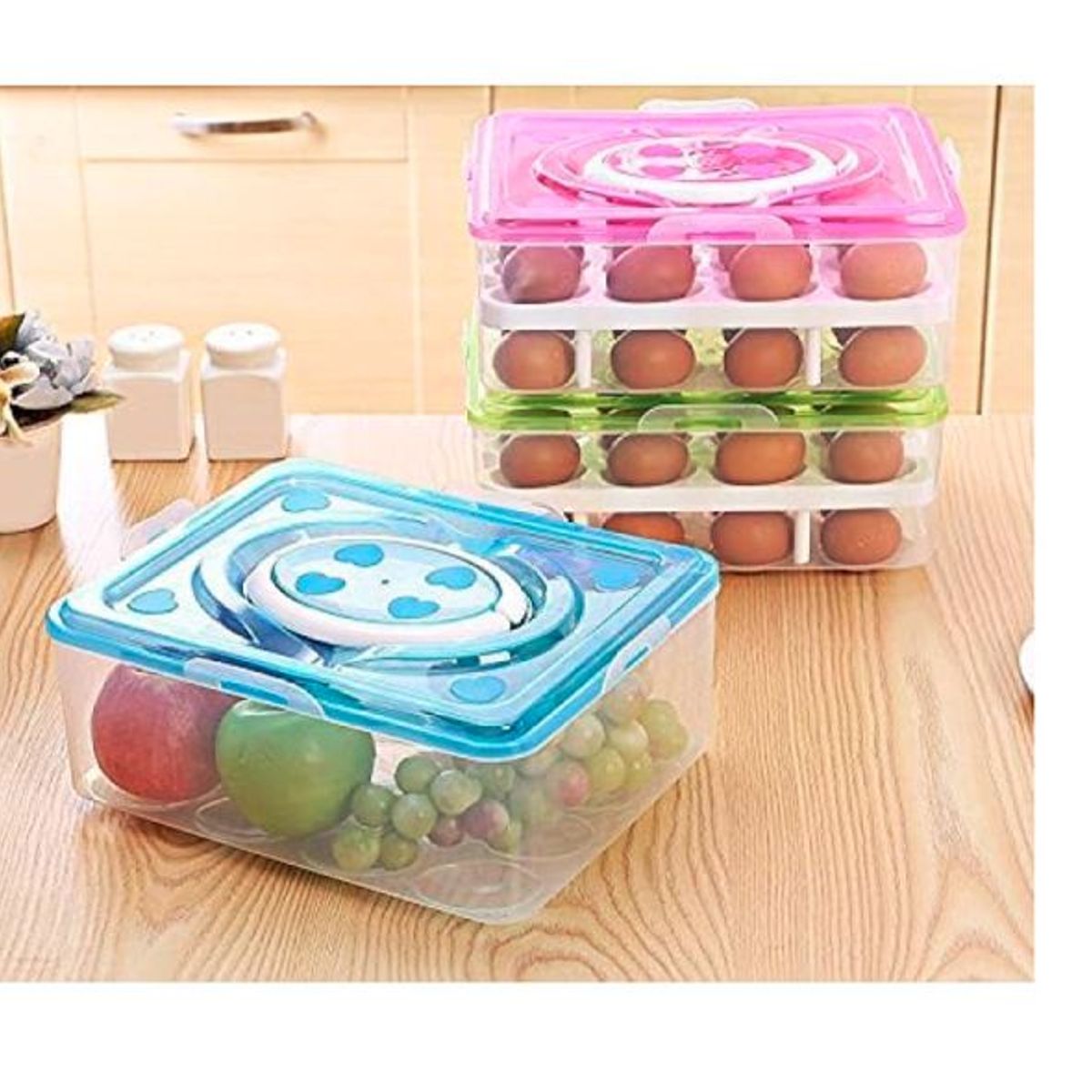 OEM - Organizador de huevos porta huevos 32 unidades apilable portatil