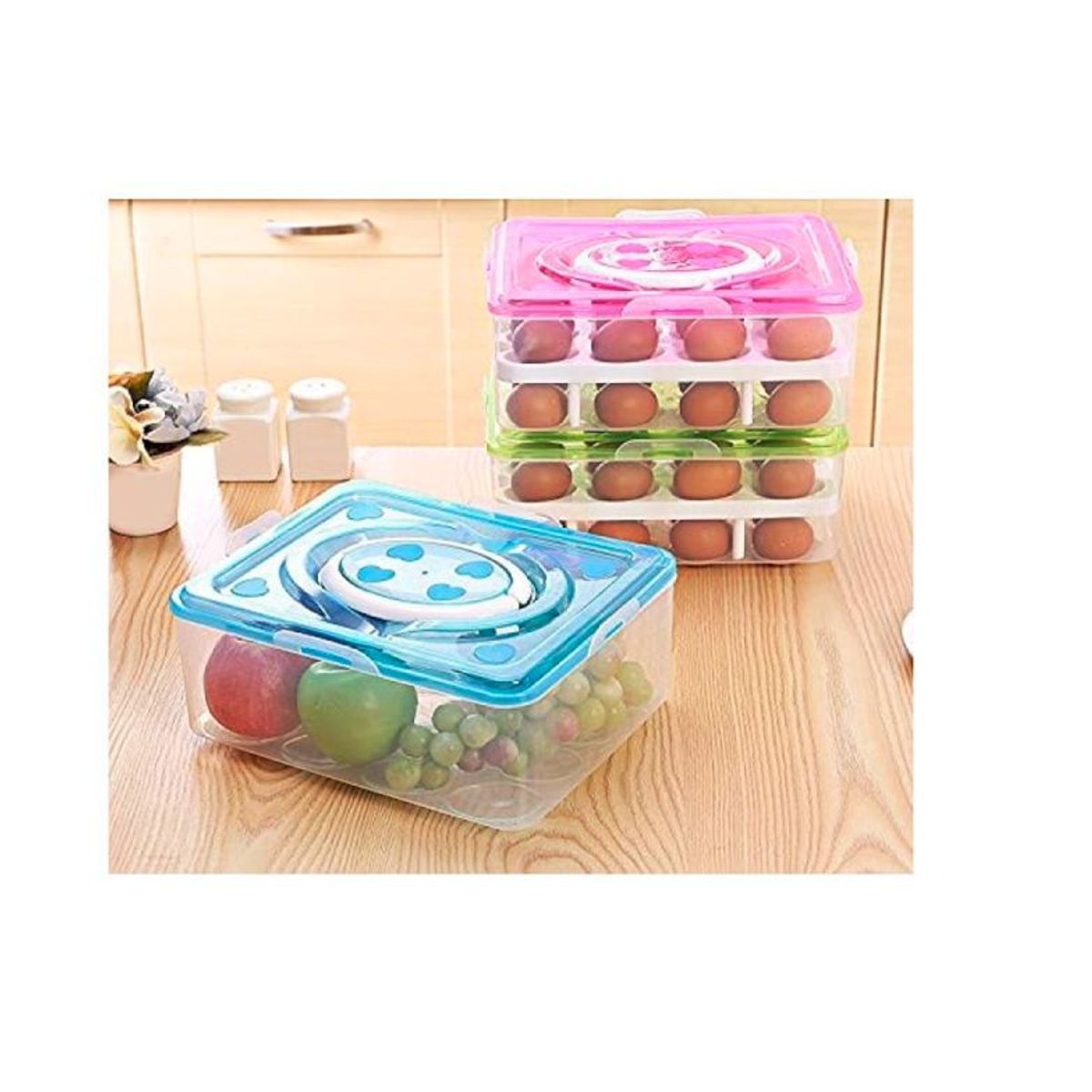 OEM - Organizador de huevos porta huevos 32 unidades apilable portatil