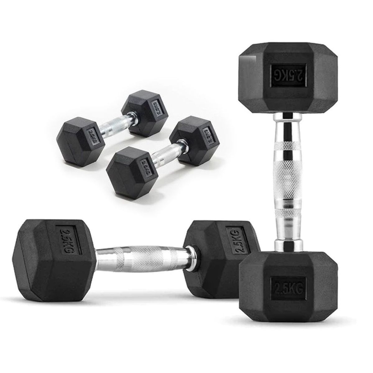 GENERICO - Mancuernas Hexagonales de 2,5 kilos - Par