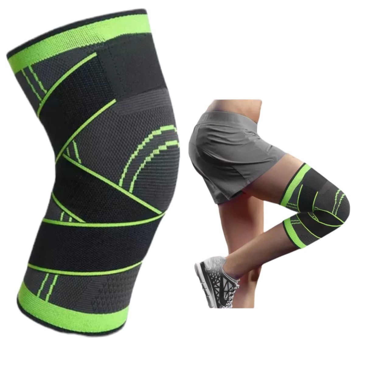 OEM - Pack 2Rodilleras Elástica Ajustable con Velcro para Deporte