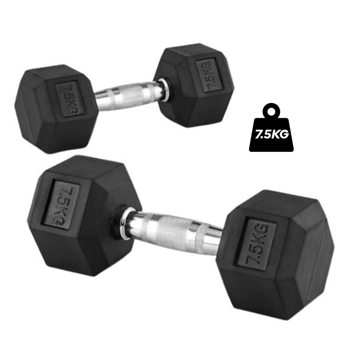 GENERICO - Mancuernas Hexagonales de 7,5 kilos - Par