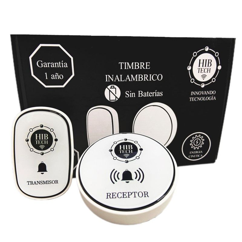 GENERICO - Timbre de Puerta Inalámbrico  - Sin Baterias - Para exterior de puerta