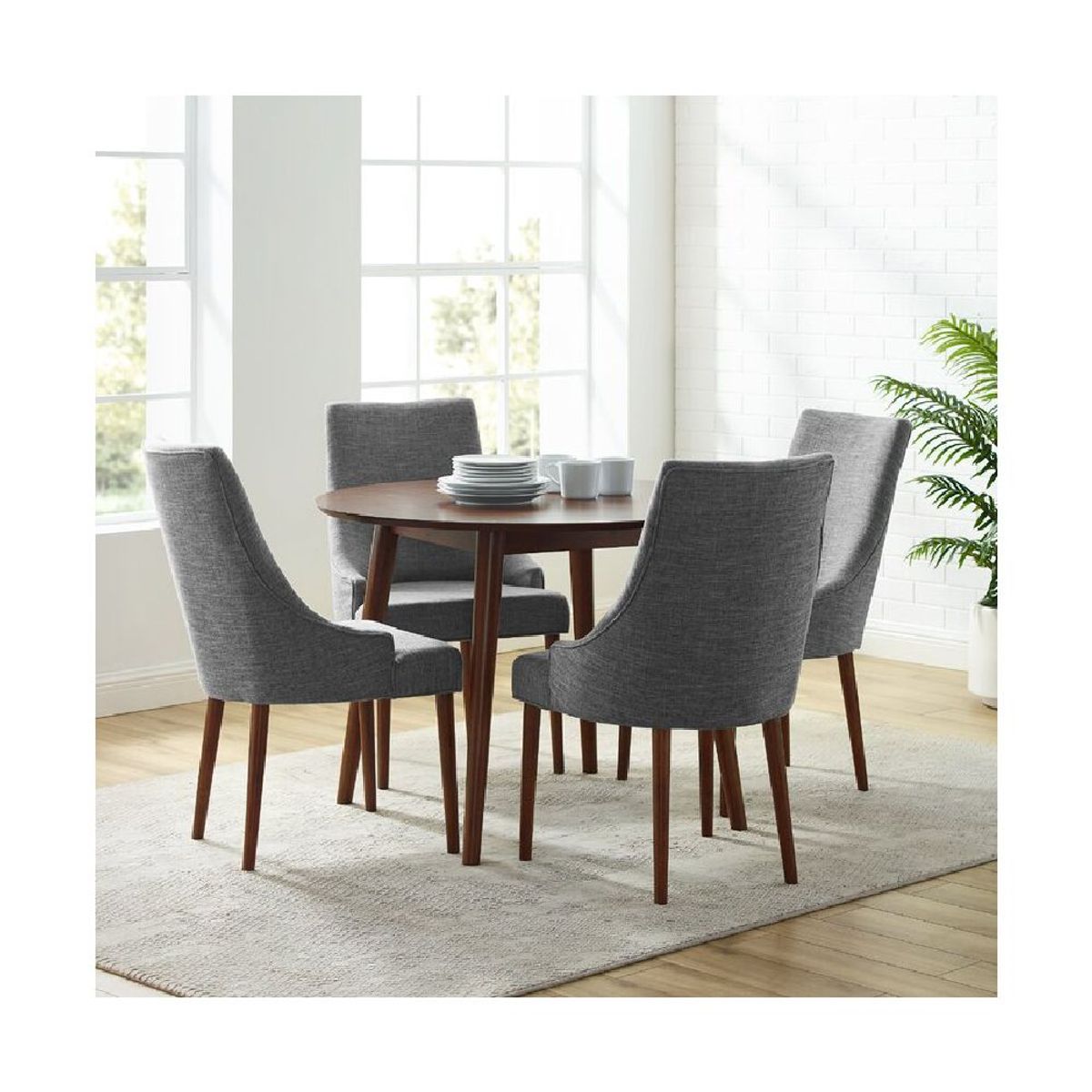 ALTO HOGAR - Juego de Comedor 4 Sillas Juliet Gris Madera Tornillo