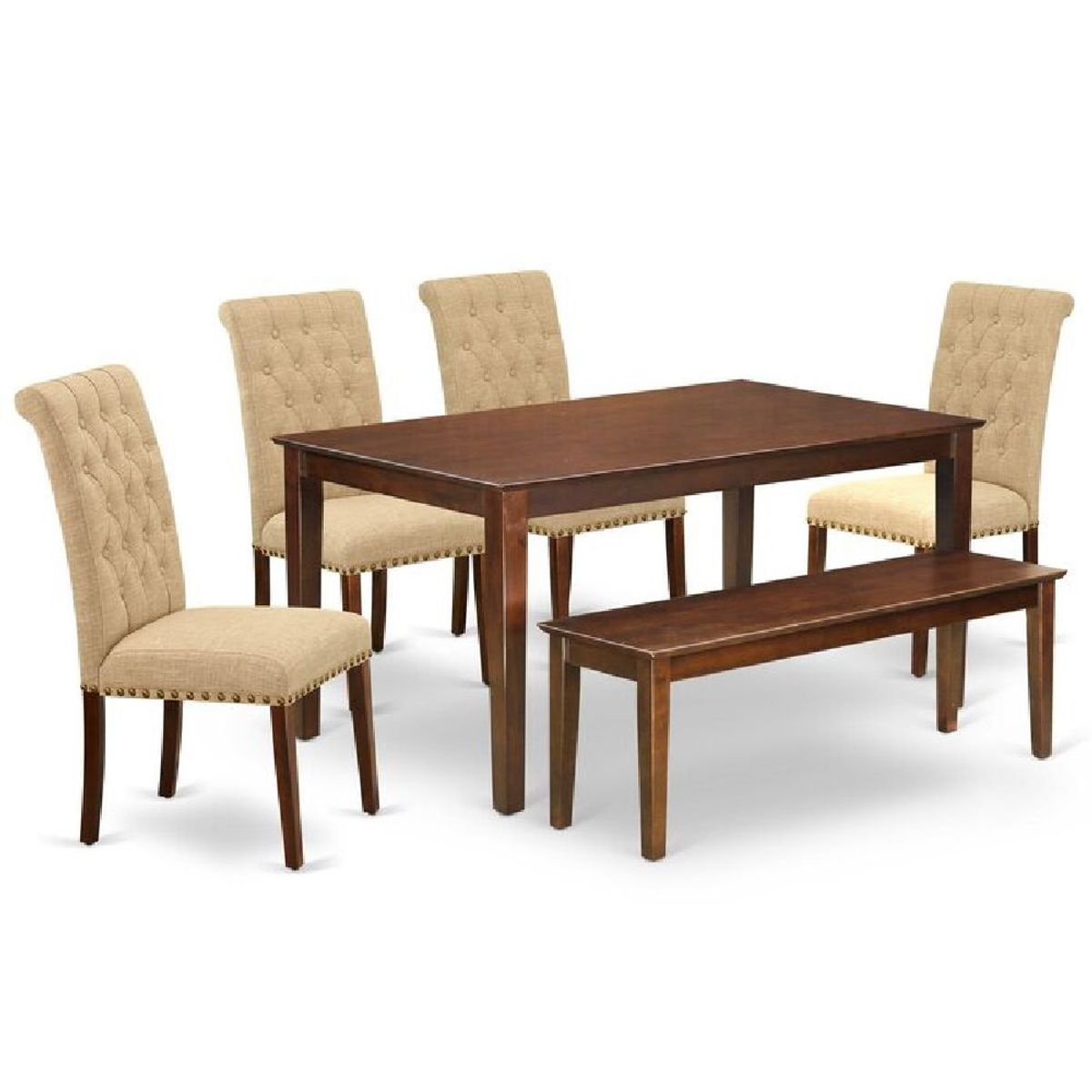 ALTO HOGAR - Juego de Comedor 6 Sillas Classy Beige Madera Tornillo