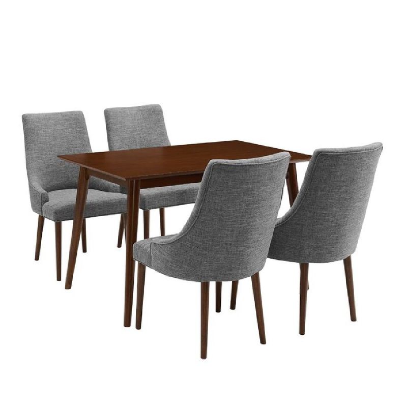 ALTO HOGAR - Juego de Comedor 4 Sillas Julia Gris Madera Tornillo
