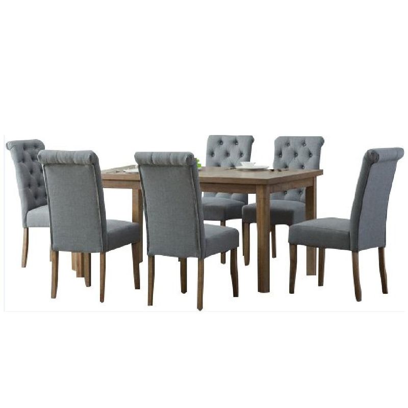 ALTO HOGAR - Juego de Comedor 6 Sillas Veronikka Gris Madera Tornillo