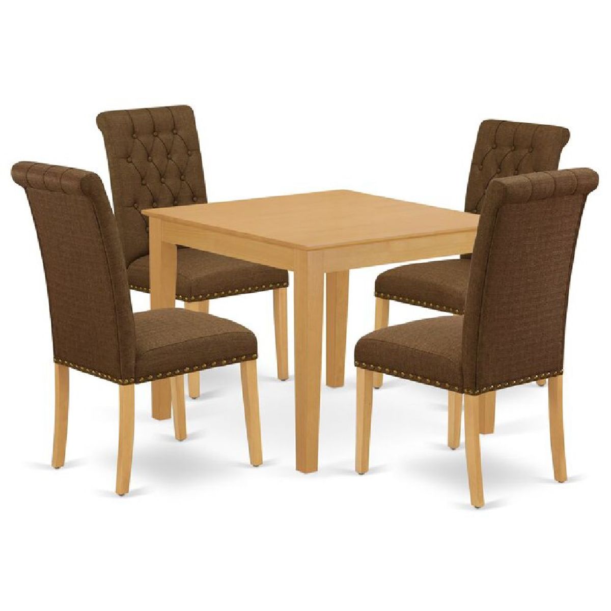 ALTO HOGAR - Juego de Comedor 4 Sillas Bright Marrón Madera Tornillo
