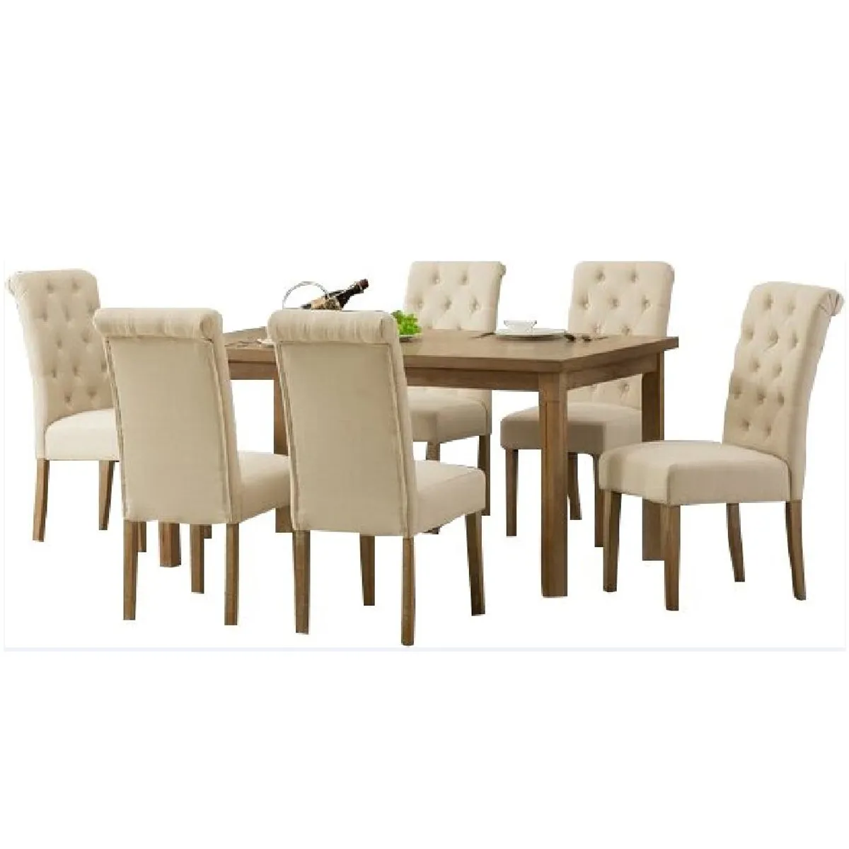 ALTO HOGAR - Juego De Comedor Alto Hogar Veronikka 6 Sillas Beige