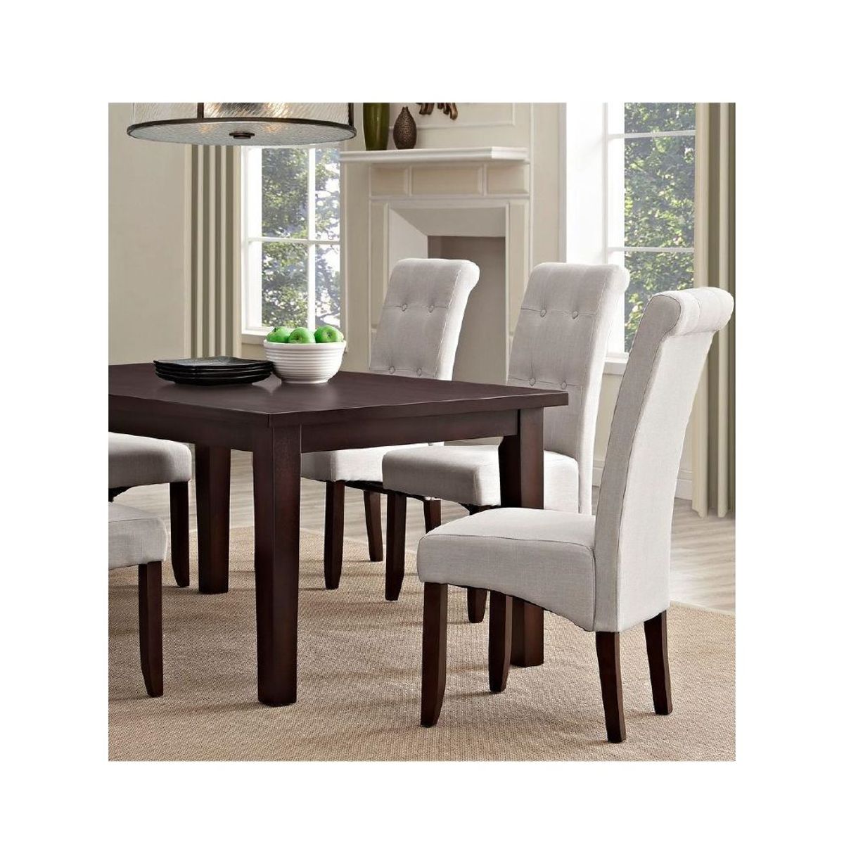 ALTO HOGAR - Juego de Comedor 6 Sillas Aster Crema Madera Tornillo