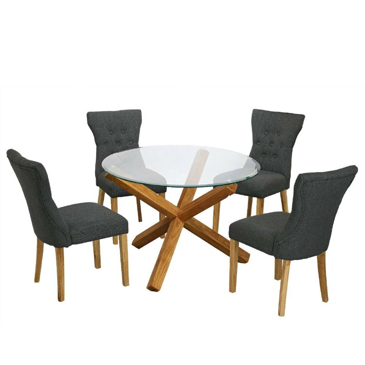 ALTO HOGAR - Juego de Comedor 4 Sillas Naomy Negro Madera Tornillo