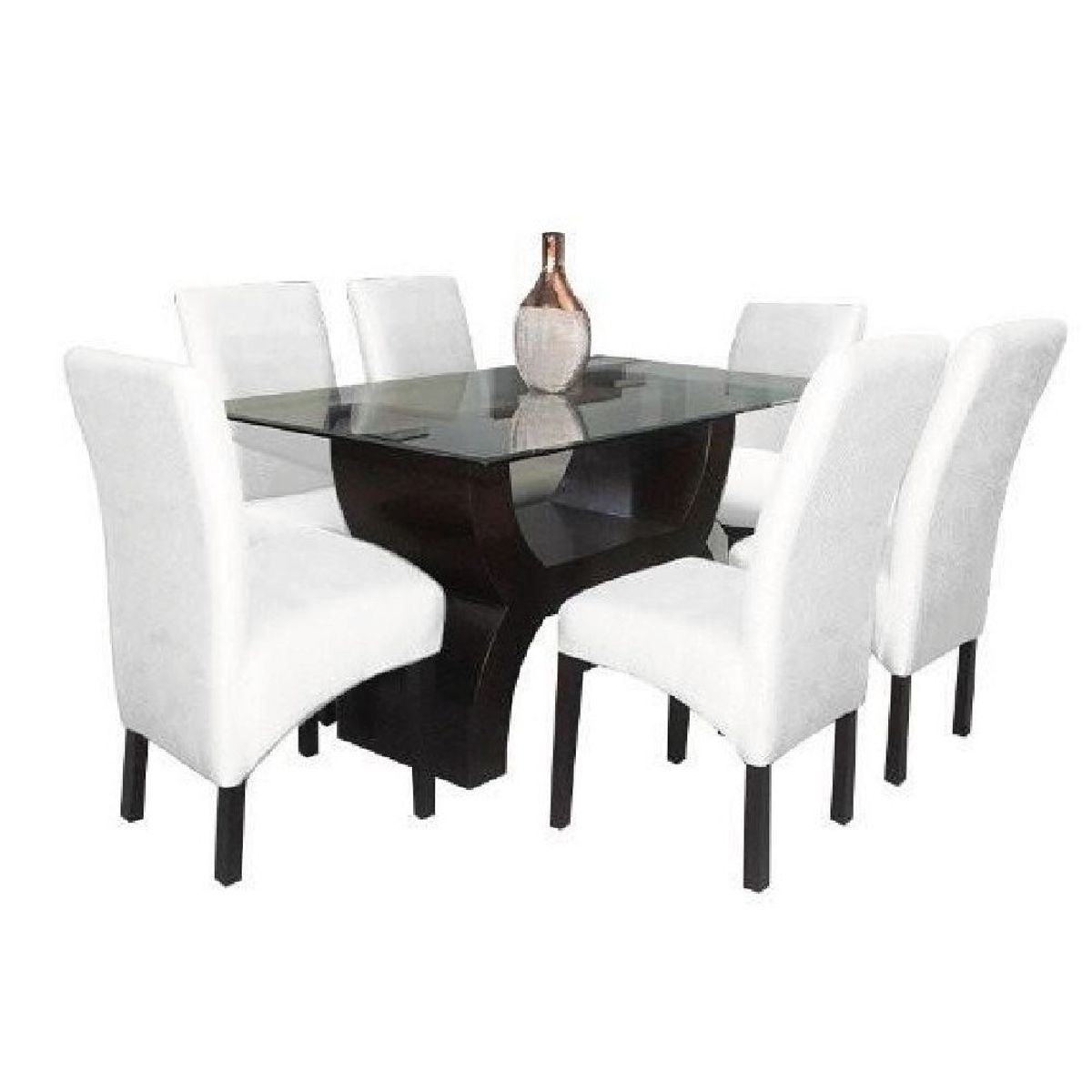 ALTO HOGAR - Juego de Comedor 6 Sillas Norly Blanco Madera Tornillo