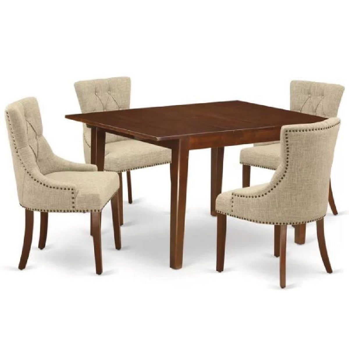 ALTO HOGAR - Juego de Comedor 4 Sillas Kamila Beige Madera Tornillo