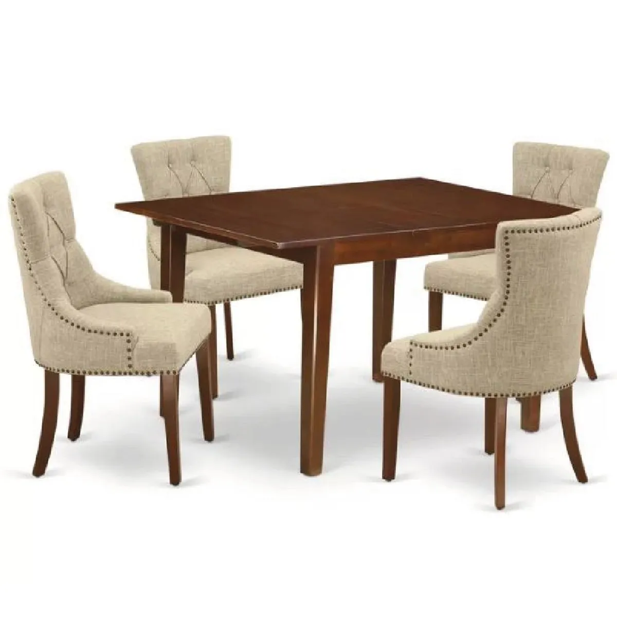 ALTO HOGAR - Juego de Comedor 4 Sillas Kamila Beige Madera Tornillo