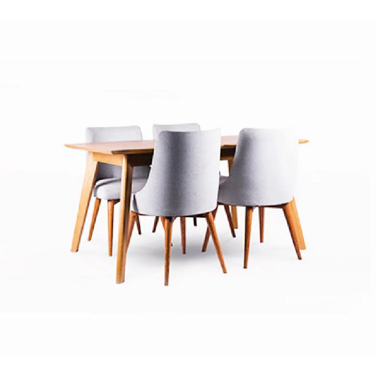 ALTO HOGAR - Juego de Comedor 4 Sillas Luana Gris Madera Tornillo