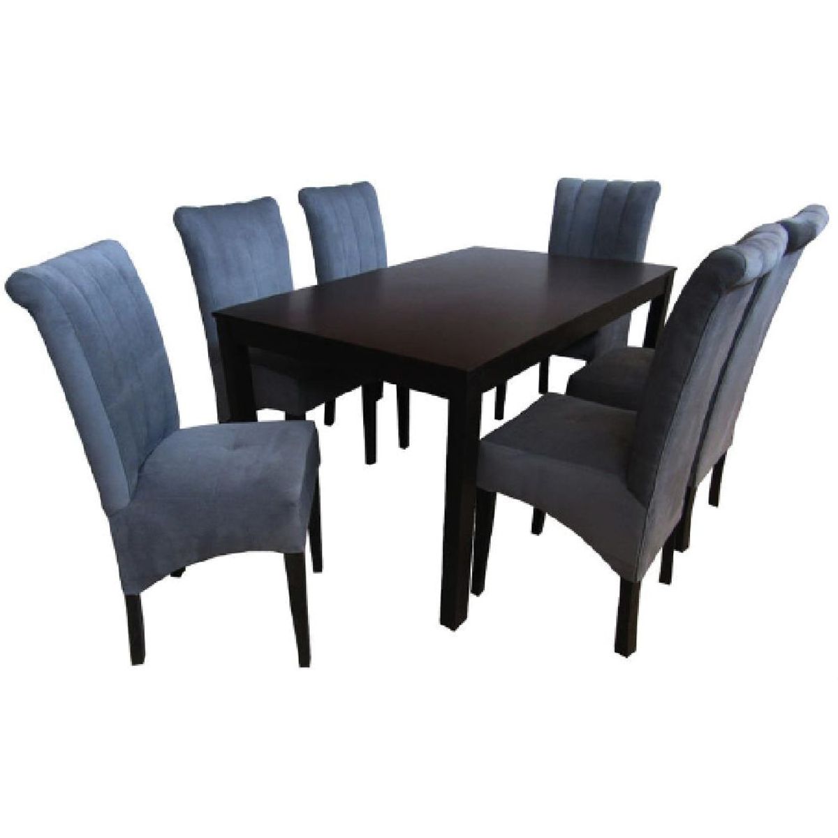 ALTO HOGAR - Juego de Comedor 6 Sillas Silvana Gris Oscuro Madera Tornillo