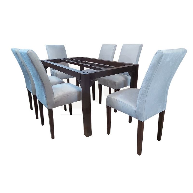 ALTO HOGAR - Juego de Comedor 6 Sillas Lyane Gris Claro Madera Tornillo