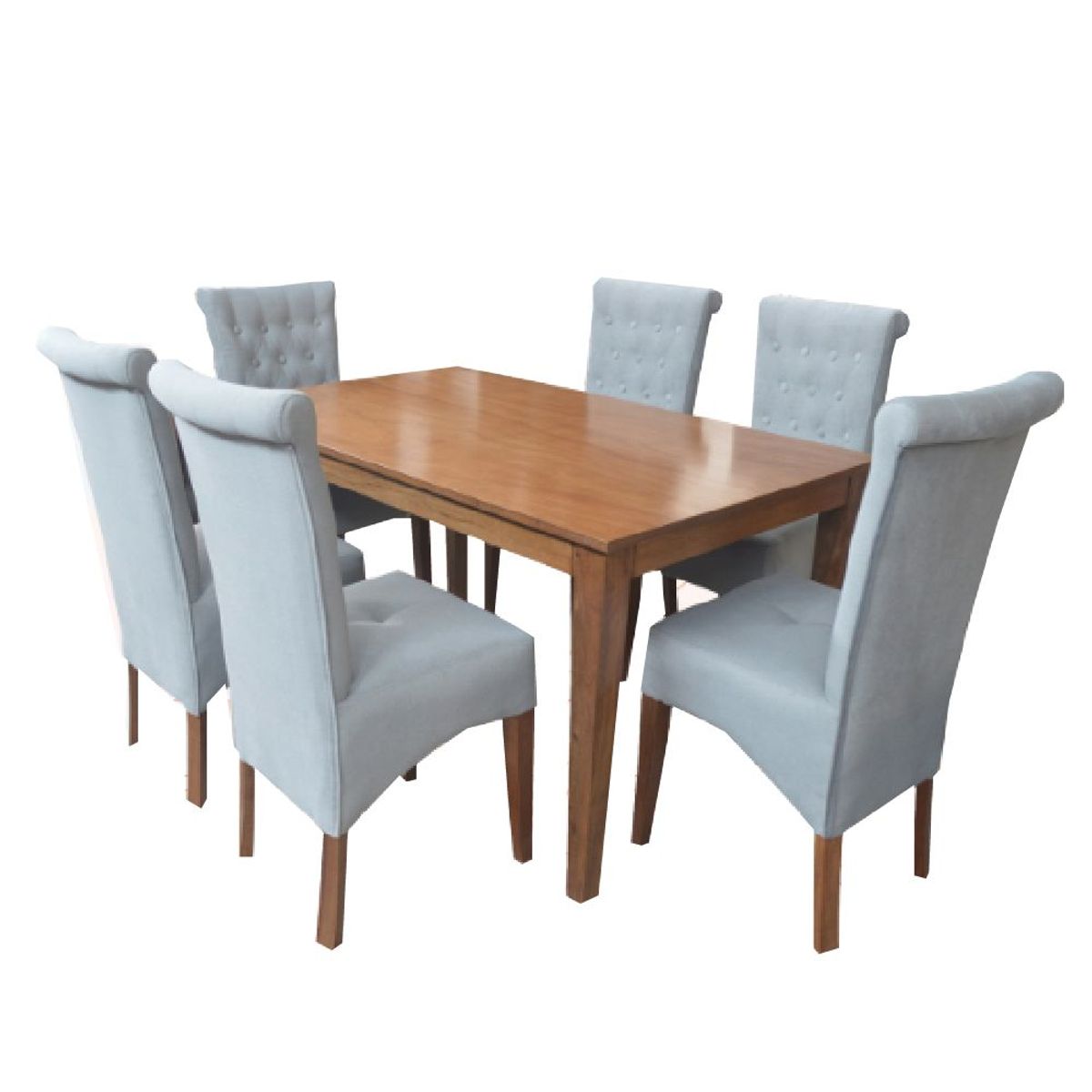 ALTO HOGAR - Juego de Comedor 6 Sillas Waleska Gris Claro