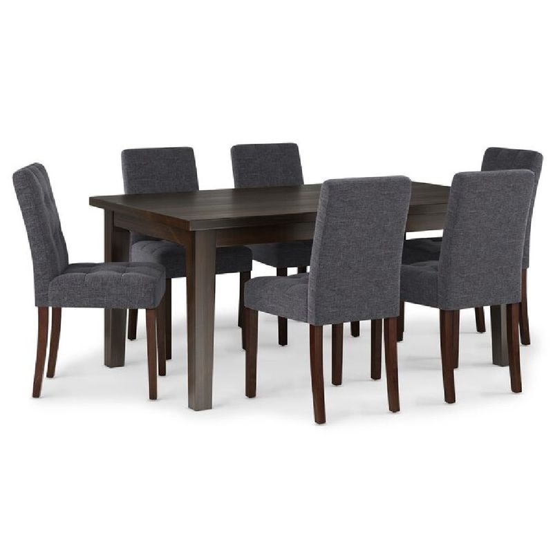 ALTO HOGAR - Juego de Comedor 6 Sillas Tessy Gris Oscuro Madera Tornillo