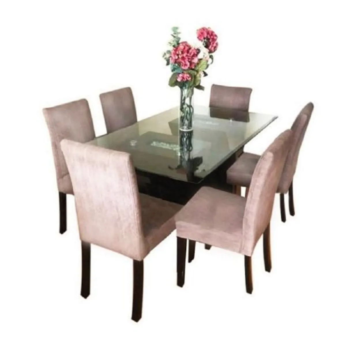ALTO HOGAR - Juego de Comedor 6 Sillas Romania Beige Madera Tornillo