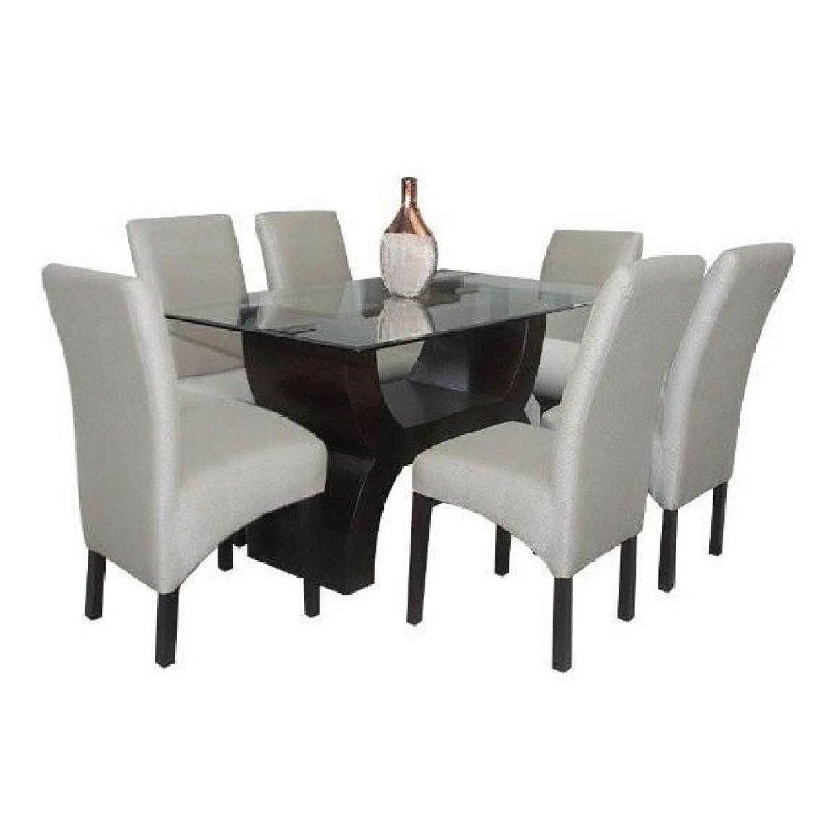 ALTO HOGAR - Juego De Comedor Alto Hogar Norly Gris 6 Sillas Mesa Rectangular