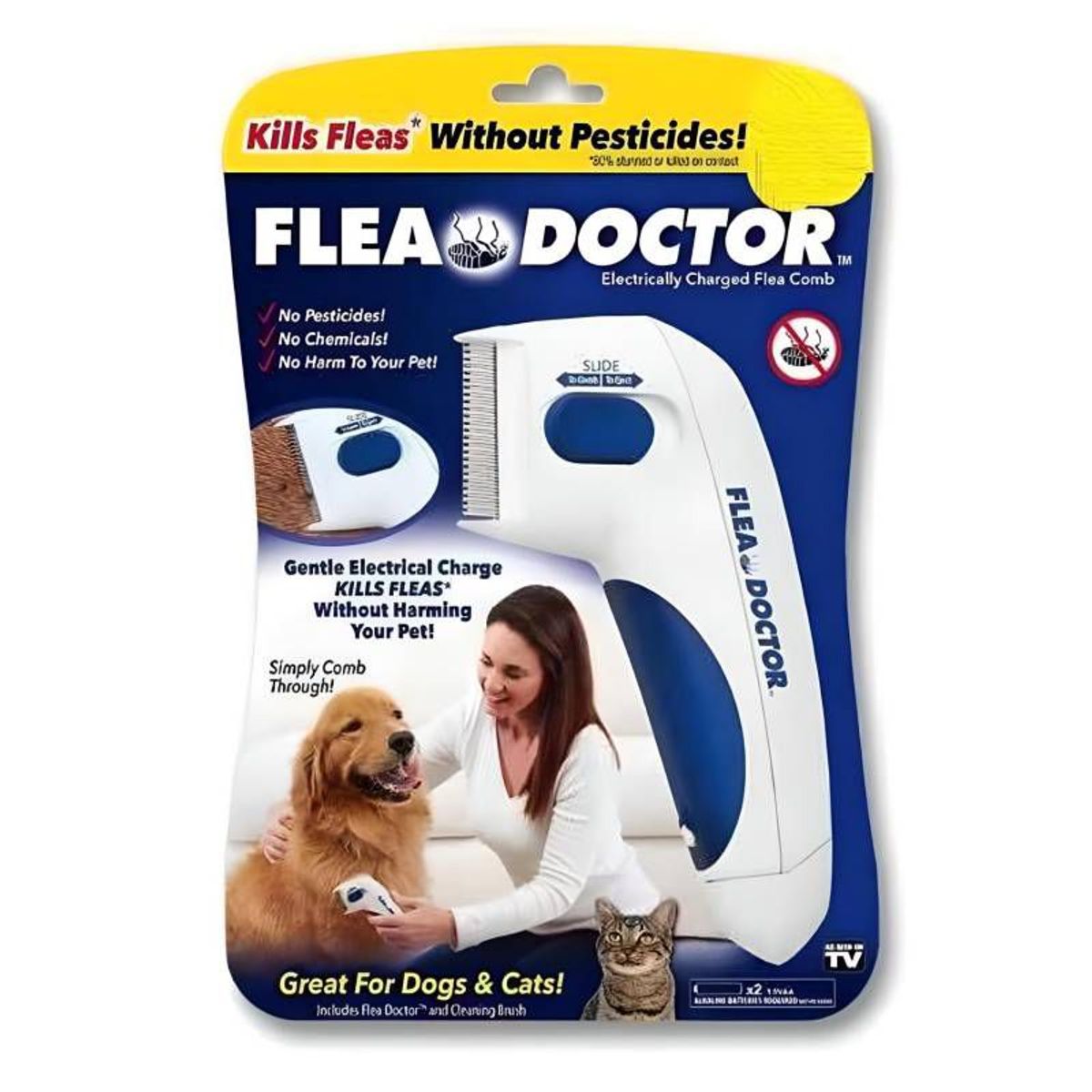 GENERICO - Peine Mata Pulga Para Perros y Gatos