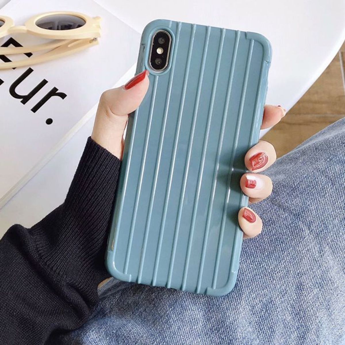 GENERICO - Iphone xr case protector de silicona - verde azulado