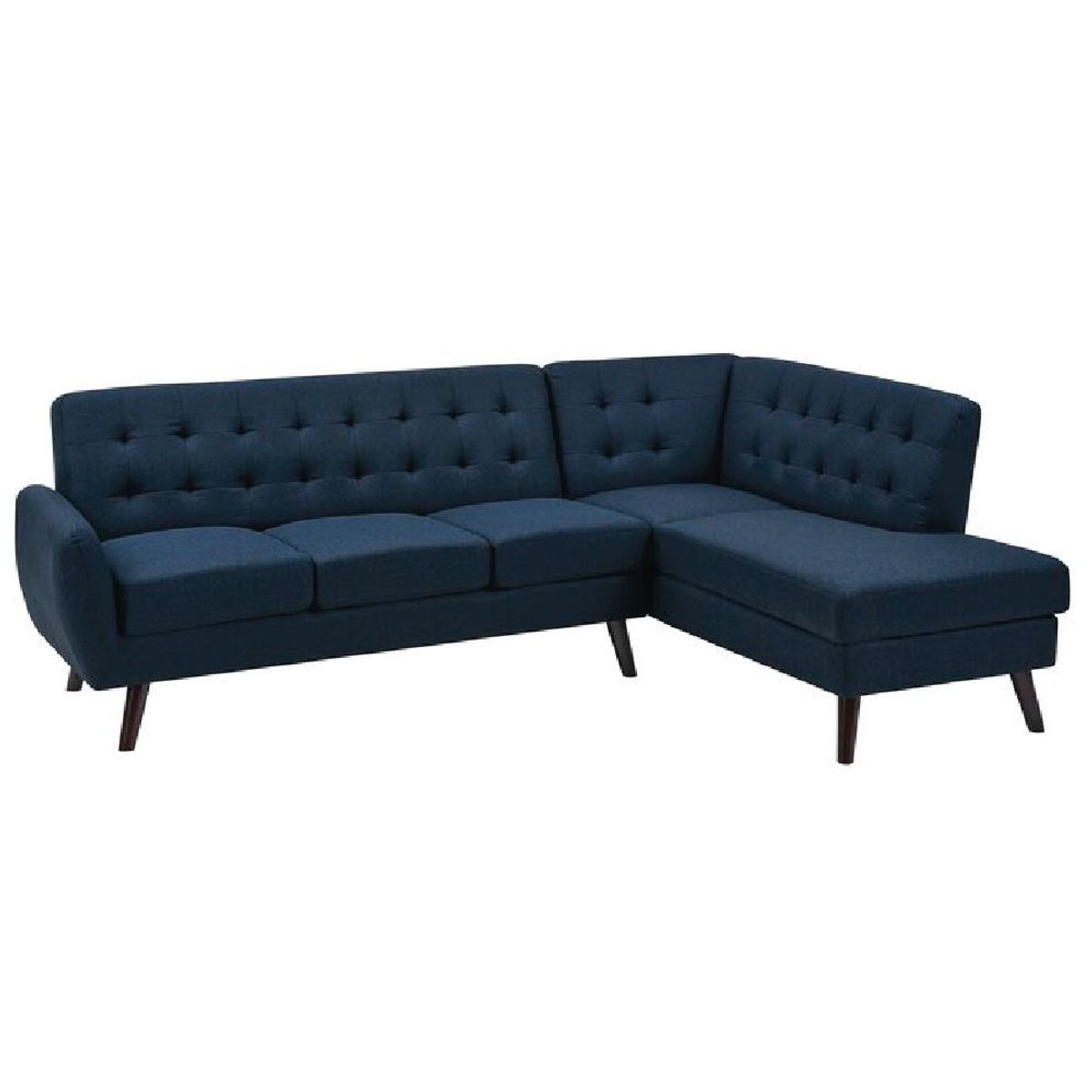 ALTO HOGAR - Seccional Velvet Derecho Alto Hogar Azul Acero