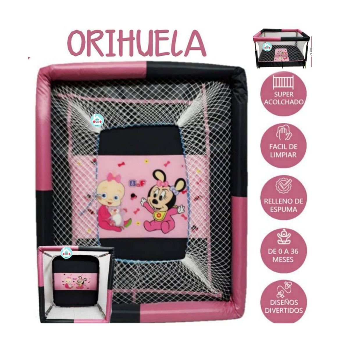 GENERICO - Corral para bebe lona acolchado ORIHUELA NIÑA