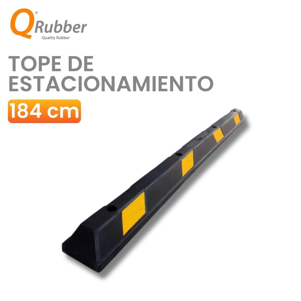 QRUBBER - Tope de estacionamiento de caucho 180 cm