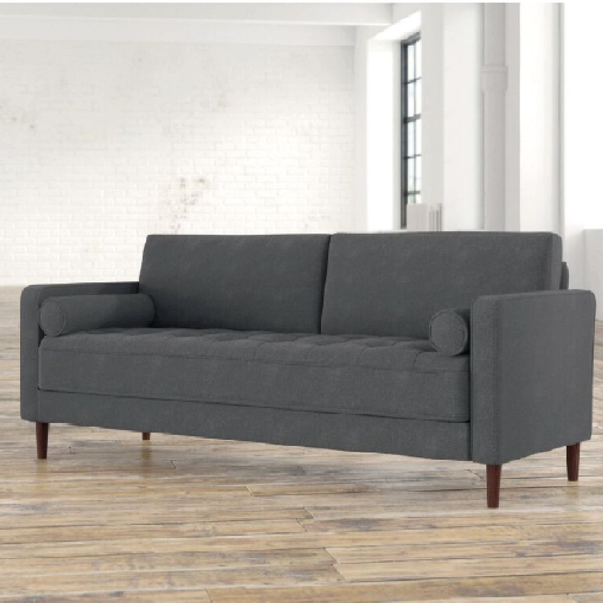 ALTO HOGAR - Sofá Jones 3 Cuerpos Gris Oscuro