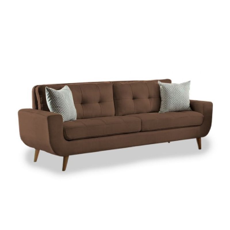 ALTO HOGAR - Sofá Kayruth 3 Cuerpos Marrón